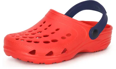 Produktbild von Ladeheid Kinder Mädchen Jungen Eva Clogs Gartenclogs Gartenschuhe LA-CA-06 (Rot/Marineblau, 22/23 EU)