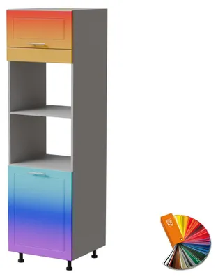 Produktbild von Backofenumbauschrank BARI 60x207cm lackiert Farbe wählbar BA-D14/RU/60/207,RAL Wunschfarbe matt (K5),grau