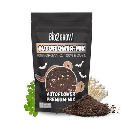 Produktbild von Bio2Grow Autoflower Mix 40 Liter - Automatik Indoor & Outdoor Blumenerde für Pflanzen Leichte Mischung Gemüse Anbau
