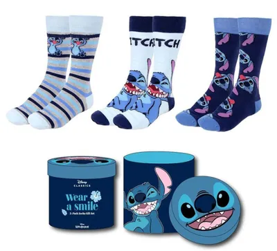 Zdjęcie produktu dla CERDÀ - Zestaw 3 par skarpetek Disney Stitch dla dorosłych, premium akcesoria