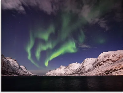 Produktbild von ARTland Glasbild Nordlicht Norwegen I Größe: 80x60 cm