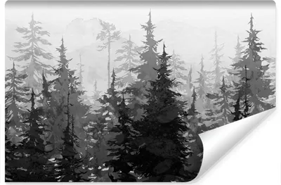 Produktbild von Muralo Vlies Fototapete Schwarz-Weiß WALD Bäume Natur Wandtapete 368 cm x 254 cm
