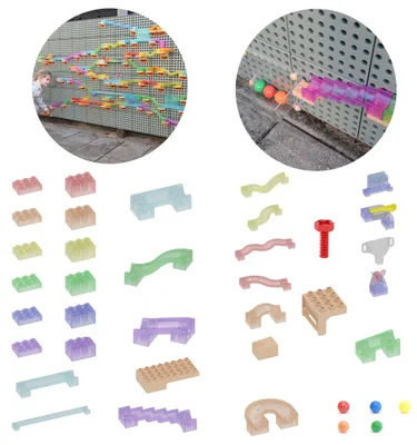 Produktbild von Masterkidz Kugelbahn-Bauset, Vorbaubrett, 209-teilig