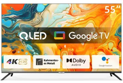 Zdjęcie produktu dla CHiQ U55QM8V, 139,7 cm (55"), 3840 x 2160 px, QLED, Smart TV, Wi-Fi, Szary, Srebrny