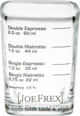 Produktbild von JoeFrex Espressoglas Shotglas eckig 60 ml mit Skalierung Espresso Ristretto