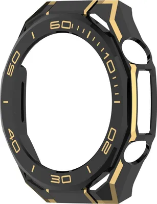 Image de INF Boîtier PC Semi-Ouvert Ajouré Compatible avec Huawei Watch Ultimate2 avec Verre Trempé Or noir
