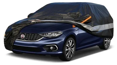 Image de Housse de protection pour voiture, 10 couches, imperméable et respirante, pour Fiat Tipo (2016-2023), couleur noire