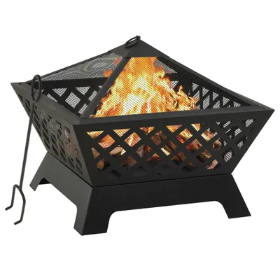 Obrázok produktu pre The Living Store Ohnisko s pohrabáčom 64 cm XXL oceľ
