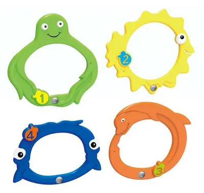 Immagine prodotto di Anelli subacquei Animali, 4 pezzi.