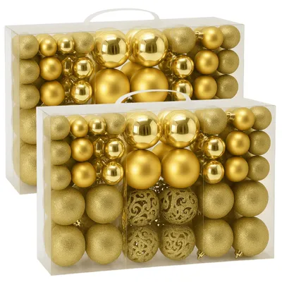 Produktbild von Weihnachtskugeln Set 200 Teilig Christbaumkugeln Baum Kugeln Weihnachten gold
