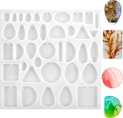 Produktbild von Silikonformen Schmuck Anhänger Epoxidharz Formen Silikon Gießform Schmuck Resin Silikonform Harz Jewelry Molds für DIY Anhänger Halskette Ohrringe Basteln Dekoration