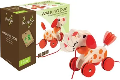 Produktbild von Johntoy Holz Ziehfigur wedelnder Hund nachhaltiges Spielzeug