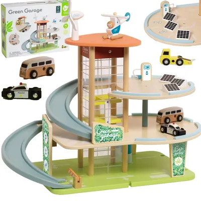Produktbild von Classic World 3-stöckige XL-Garage aus Holz mit Aufzug Eko Strefa