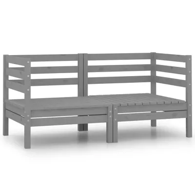 Produktbild von vidaXL 2-Sitzer-Gartensofa Grau Kiefer Massivholz