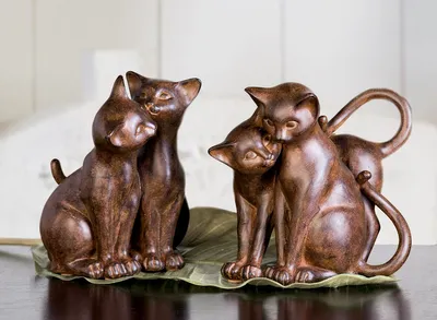 Image de Gilde Figur, Katze, "Tofu", Kunstharz, braun, H. 18 cm 59339 4001250593393 2 Stück (2-fach sortiert)