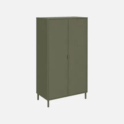 Produktbild von sweeek - Garderobe mit Holzdekor und Metall 2 Regale und 1 Kleiderstange - Khaki