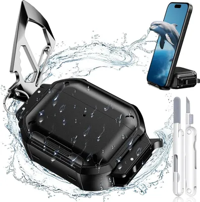 Immagine prodotto di INF Custodia protettiva in TPU con penna per la pulizia per Apple AirPods Pro 3 Nero