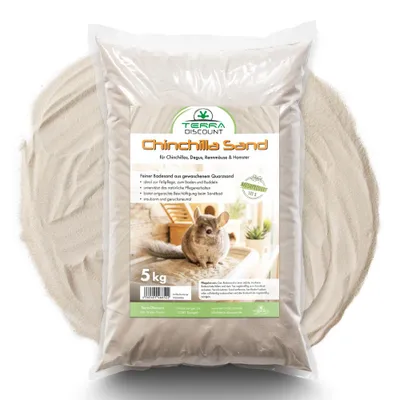 Produktbild von Chinchillasand 5 kg – feiner Badesand aus Quarzsand für Nager, KI-generiertes Bild