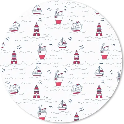 Produktbild von MuchoWow® Mauspad Mousepad Schiffe - Leuchtturm - Muster 40x40 cm - Mousepads - Maus Mat - Pad - Mausunterlage - Schreibtisch Accessoires