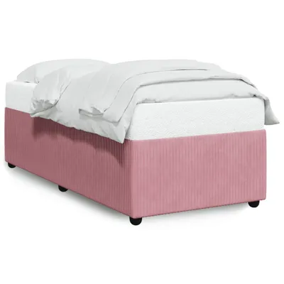 Image de vidaXL Sommier rose 90x200 cm velours
