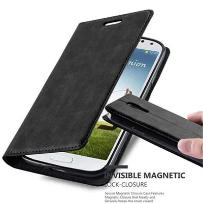 Obrázok produktu pre Cadorabo Case for Samsung Galaxy S4 Protective Case in Black Puzdro na mobilný telefón s magnetickým zatváraním