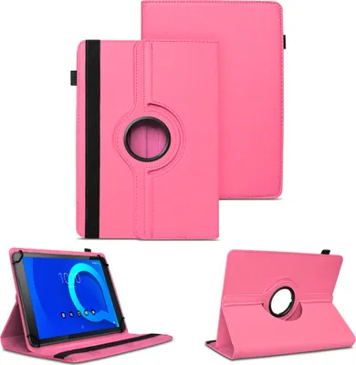 Produktbild von Tablet Tasche für Alcatel 3T 10 Hülle Schutzhülle Cover 360° Drehbar Schutz CaseFarben:Pink
