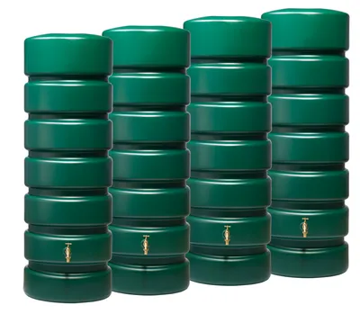 Produktbild von Garantia CLASSICO Gartentank-Set Regentonne Regenspeicher 2600 L (4x650 L), 260x60x192 cm (LxBxH), grün; 326036