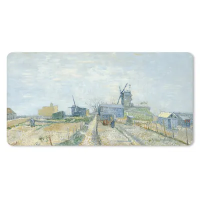Produktbild von MuchoWow® Schreibtischunterlage Montmartre: Mühlen und Gärten - Vincent van Gogh 80x40 cm - XXL Mauspad - Gaming Mauspad