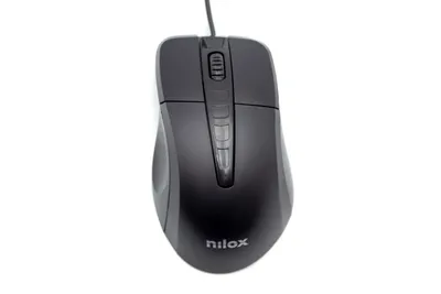 Zdjęcie produktu dla Mysz optyczna Nilox MOUSB1001 dla praworęcznych 1000 DPI czarna przewodowa dla komputerów PC i Mac