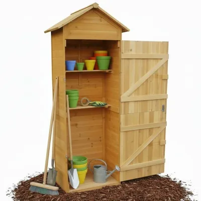 Produktbild von Holz-Gartenhaus / Geräteschuppen mit Satteldach
