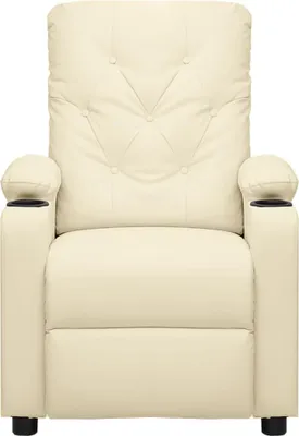 Zdjęcie produktu dla vidaXL Fotel Relax kremowy imitacja skóry