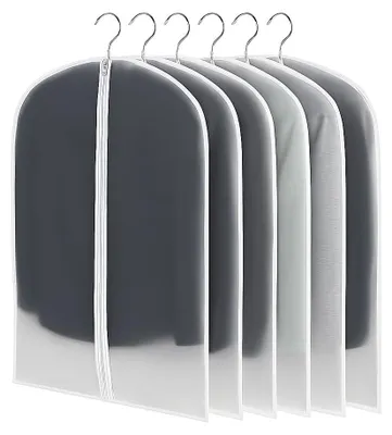 Produktbild von Kleidersack Kleiderhülle Kleidersäcke - 6 Stück - 60 x 100 cm - PEVA transparent mit Reißverschluss
