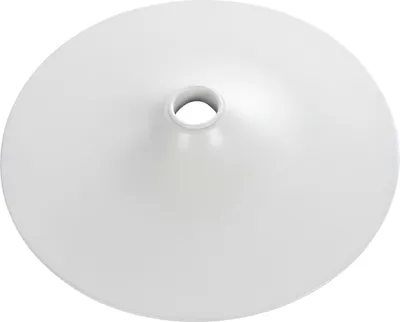 A white, circular product with a hole in the center, likely a base or cover.
