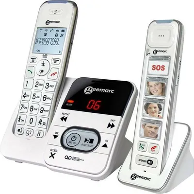 Image de Geemarc, Téléphone senior avec combiné écran tactile Photo Mobility Pack 296, Blanc