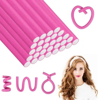 Produktbild von Unyqoos® 30er Set flexible Lockenwickler – hitzefreies Styling für große Locken und feine Wellen, weich aus Schaum mit Gummi, für alle Haartypen