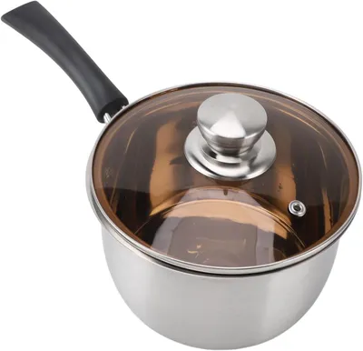 Produktbild von Edelstahl Stieltopf, Antihaft, 14 cm, mit Glasdeckel für die Küche
