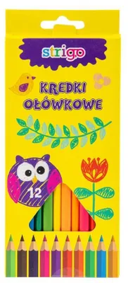 Immagine prodotto di Kredki trójkątne Strigo - 12 kolorów ołówkowe dla dzieci i uczniów