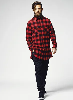 Produktbild von Urban Classics Hemd Side-Zip Long Checked Flanell Shirt Black-S