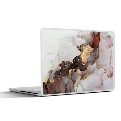 Produktbild von MuchoWow® Laptop Aufkleber Sticker Cover Rot - Marmor - Gold 30x21 cm - Sticker für Laptop - Selbstklebend
