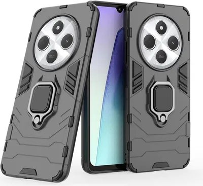 Produktbild von Hülle für Xiaomi Redmi 14C / Poco C75 Hülle Handyhülle Stoßfest 360° Drehbarer Ring Schwarz
