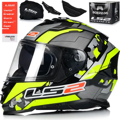 Produktbild von Integralhelm mit Sonnenblende | LS2 FF800 STORM II | Motorrad Helm Vollvisierhelm Mopedhelm ECE 22.06 | Motorradhelm Full-Face Helm Pinlock inklusive | M (57-58cm)