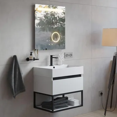 Productafbeelding van Badmeubelset Giulia, 61 cm breed, met LED-spiegel en 1 kraangat