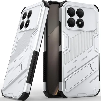 Produktbild von Armor Hülle für Xiaomi Poco F8 Pro/Redmi K90 Hybrid PC TPU Bumper Stoßfestes Schutzhülle mit Standfunktion Weiß