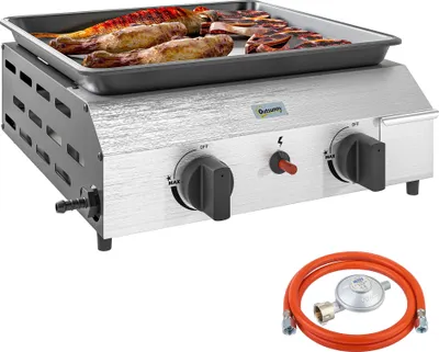 Produktbild von Outsunny Gasgrill 8000BTU/2,4 KW Grillwagen inkl 2 Edelstahl-Brenner Gartengrill