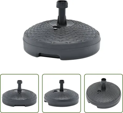 Image de The Living Store Pied de parasol sable/eau 20L Anthracite Plastique Rotin