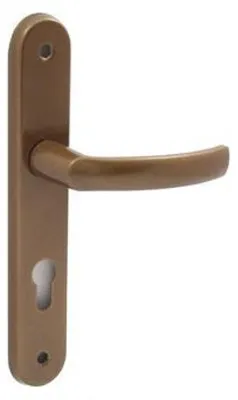 Produktbild von DOMINO Türgriff 72 Drückergarnitur PZ - Profilzylinder Set | Türklinke für Zimmertür, Bürotür, Kellertür & Innentür | L-Form | Türbeschläge aus Stahl |Bronze Türdrückergarnitur| PRO M3