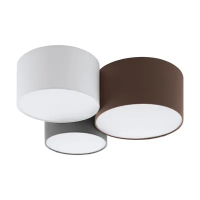 Produktbild von Eglo 97479 PASTORE E27 3-fach Deckenleuchte 610x495mm Anthrazit-Braun Weiss Grau