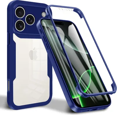 Image de Coque pour iPhone 17 Pro, protection complète à 360° avec protecteur d'écran intégré Bleu