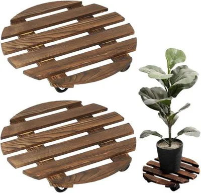 Produktbild von Famanu Pflanzenroller rund 30 cm - 2er Set für Innen und Außen