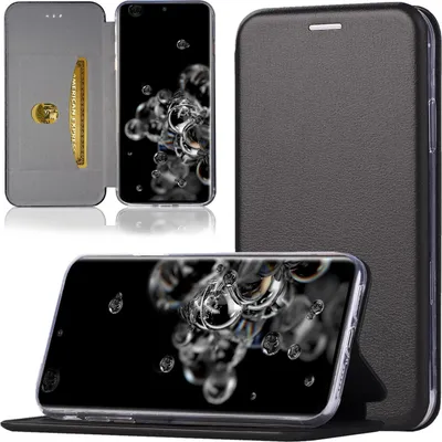 Produktbild von Handy Schutz Hülle für Samsung Galaxy S20 Ultra Handytasche mit Magnetdeckel Kartenfach und Standfunktion Klapphülle Schwarz